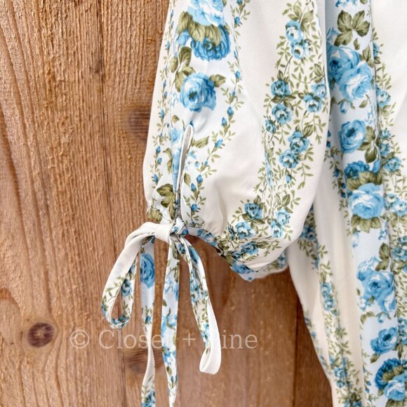 Gal Meets Glam Imogene Dress Ivory French Blue Stripe Size 2 Maxi Wrap - Picture 7 of 17